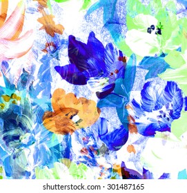 Abstract Watercolor Painting Floral Background Stock Illustration