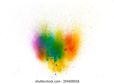 Abstract  watercolor palette blue  yellow  green   red colors  mix color  background  mixture colors  stains and spray water colors  the author's work 