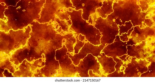 Abstract Watercolor Red Liquid Wave In Lava Orange Red On Black Background. High-quality Modern Art Presented In Alcohol Ink. Old Yellow Or Orange Grunge Texture Background With Copy Space.