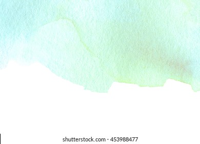 	Abstract Watercolor Splash. Teal Blue Watercolour Hand Painted Ink Spot Textured Background. High Resolution