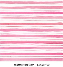 Abstract Watercolor Striped Background With Pink Stripes