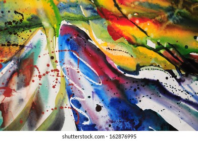 Abstract Watercolor Texture Modern Painting Colorful Stock Illustration ...