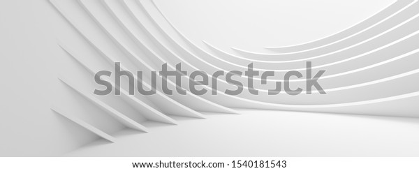 Abstract Wave Background. Minimal White Geometric Wallpaper. 3d Rendering