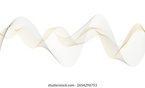 Abstract wave element for design. Digital frequency track equalizer. Stylized line art background. Abstract Modern Line and Wave Design: Glowing Soft Grey Waves on a White Background, Evoking the Ener