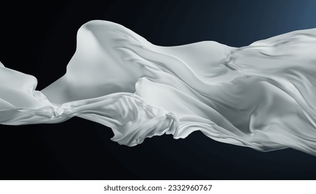 Abstract wave fabric movement dynamic over background. High quality 3D render. 3D Illustration - Powered by Shutterstock