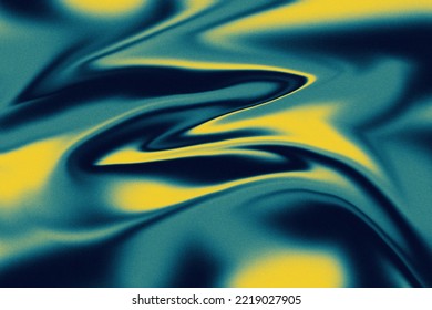 Abstract Wave Fluid Liquid Background. Light Warm Color Gradient Mesh Backdrop. Vivid Green, Yellow And Black Vibrant Noise Texture. Multicolor Illustration For Your Graphic Design, Banner, Logo