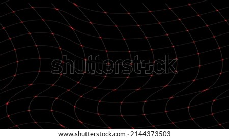Abstract wave of points and lines. Connection network, abstract digital background of glowing lines and points  Big data. Abstract technology science background.
