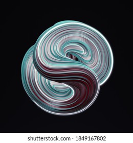 Abstract wave spiral twisted shape. 3d rendering - illustration.