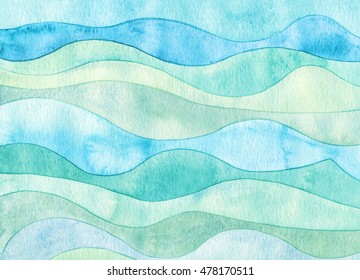 watercolor colorful wave