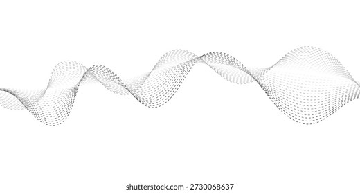 Abstract Waveform Line Mesh Flow For Technology And Innovation Branding