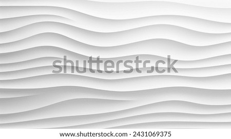 Abstract waves white and grey background,3d illustration.