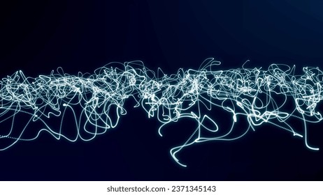 Abstract Waving Particle Technology Background Design. Abstract wave moving dots flow particles