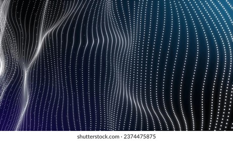 Abstract Waving Particle Technology Background Design. Abstract wave moving dots flow particles