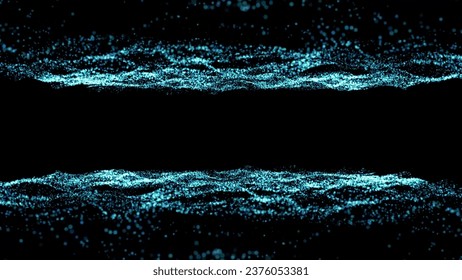 Abstract Waving Particle Technology Background Design. Abstract wave moving dots flow particles