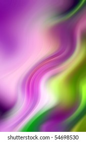 Abstract Wavy Background In Purple, Pink And Green Tones.