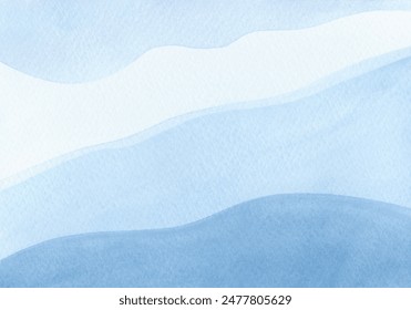 Abstract wavy painted watercolor background in blue shades with space for text. A decorative element for a banner, design, decoration, label, business card. Stylized waves of ocean and sea water. - Powered by Shutterstock