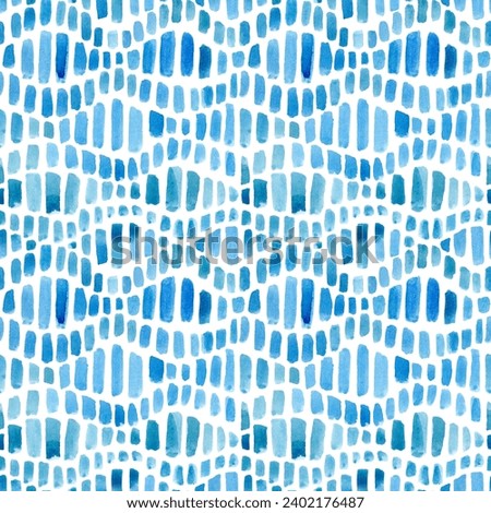 Abstract wavy seamless pattern. Blue wavy lines, curves geometric motif background. Sea ocean simple concept. Hand painted illustration for organic summer design, textile, fabric, wallpaper