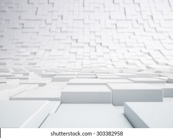 Abstract White 3d Blocks Background