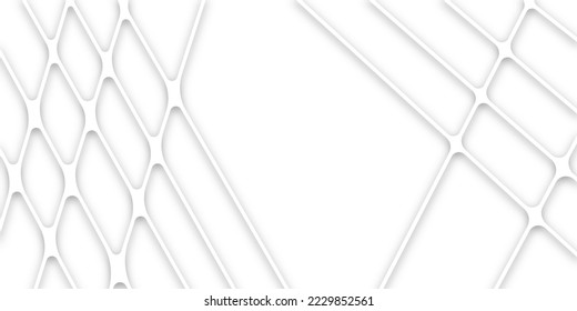 Abstract of white architectural structure pattern, Concept of future design .Creative and geometric shape with white luxury pattern and paper texture design in illustration with white line background 