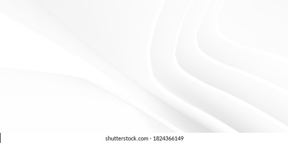 Abstract white Architecture Background.  3d render. Modern Geometric Wallpaper. Futuristic Technology Design