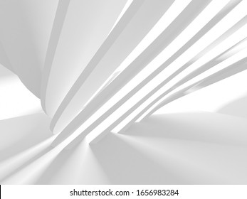 Abstract White Architecture Design Concept. 3d Render Illustration