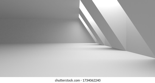 Abstract White Architecture Design Concept. 3d Render Illustration