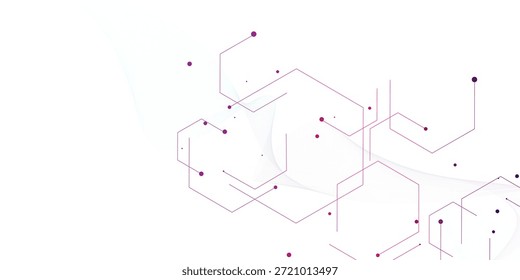 Abstract white background with hexagon pattern design.