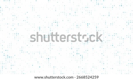 Abstract white background of random blue dots forming a grid pattern. Digital technology concept, big data, information technologies. Minimalist presentation background for corporate business.
