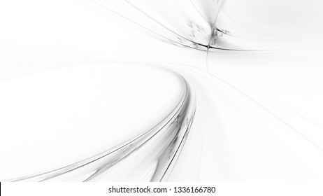Abstract white background texture. Dynamic curves ands blurs pattern. Detailed fractal graphics. Science and technology concept.