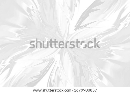 Abstract white background texture with gray marbled pattern design with symmetrical liquid paint style modern art painting effect
