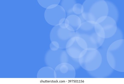 Abstract White Bokeh Circle On Bluebackground  