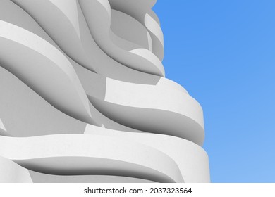 Abstract White Circular Architecture, Concave And Convex, Curve Building. 3d Rendering.