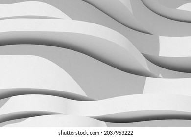 Abstract White Circular Architecture, Concave And Convex, Curve Building. 3d Rendering.