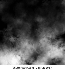 Abstract white color puffs of smoke swirl overlay on black background pollution. Royalty high-quality free stock image white color fog swirls fragments overlays on black backgrounds