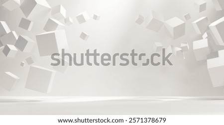 Abstract White empty interior room background, 3d rendering.
