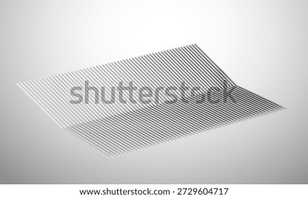 Abstract White Geometric Parallel Lines, 3D Minimalist Architectural Pattern, silver metallic