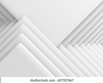 Abstract White Geometric Pattern Background. 3d Render Illustration