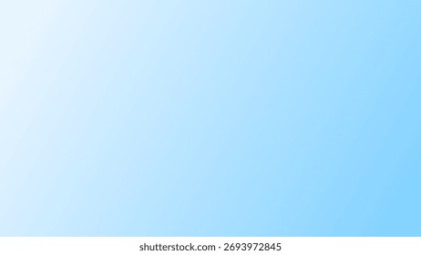 Abstract white to light blue gradient background. Soft horizontal smooth texture with copy space. Clean medical, corporate, or sky concept wallpaper.