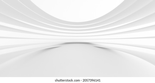 Abstract Of White Lines Background, Minimal Dynamic Shape, 3d Rendering.