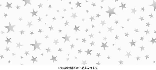 Abstract white modern seamless pattern with silver stars