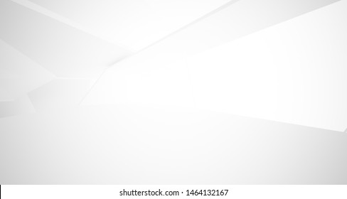 Abstract white parametric interior with window. 3D illustration and rendering.
