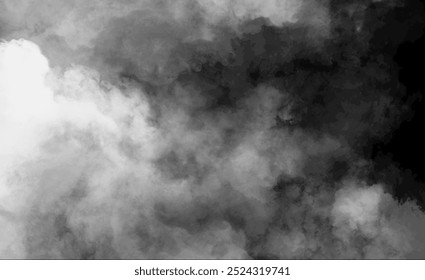 Abstract white puffs of smoke swirl overlays on black background pollution. Royalty high-quality free stock photo of abstract smoke overlays on backgrounds. Black smoke swirls fragments