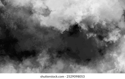 Abstract white puffs of smoke swirl overlays on black background pollution. Royalty high-quality free stock photo of abstract smoke overlays on backgrounds. Black smoke swirls fragments