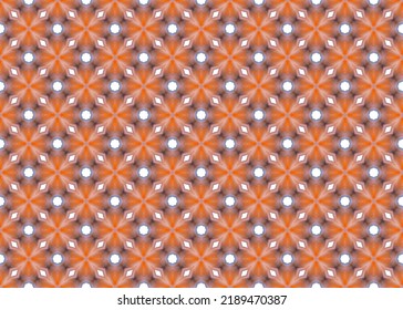 Abstract White Shapes On Soft Orange Textured Background. Small Scale Repeat Pattern.