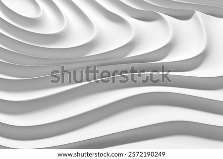 Abstract white wavy surface with smooth curves perfect for modern design projects. 3d render..