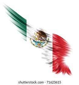 The Abstract Wing With Mexico Flag On White Background