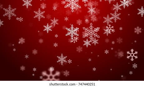 Red Christmas Background White Stars Snowflake Stock Vector (Royalty ...