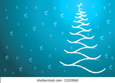abstract winter holiday tree under snowfall . This illustration in vector - in my portfolio.