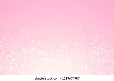 Abstract winter snow background.Christmas pink backdrop. Bokeh glitter lights