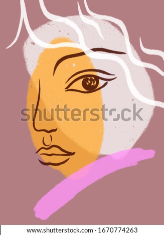 abstract woman face. beauty background. fashion illustration. digital painting